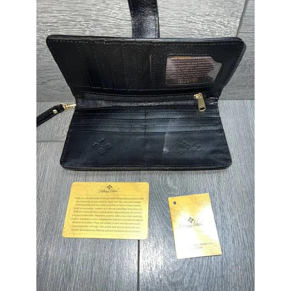 Patricia Nash Leather Valentia II Wallet with Wristlet Bag Tuareg Woven A594812